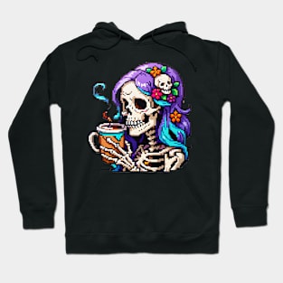 Skull Girl - I Love Coffee Hoodie